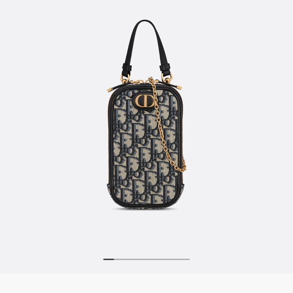 Dior Monogram Mini Bag with Gold Chain